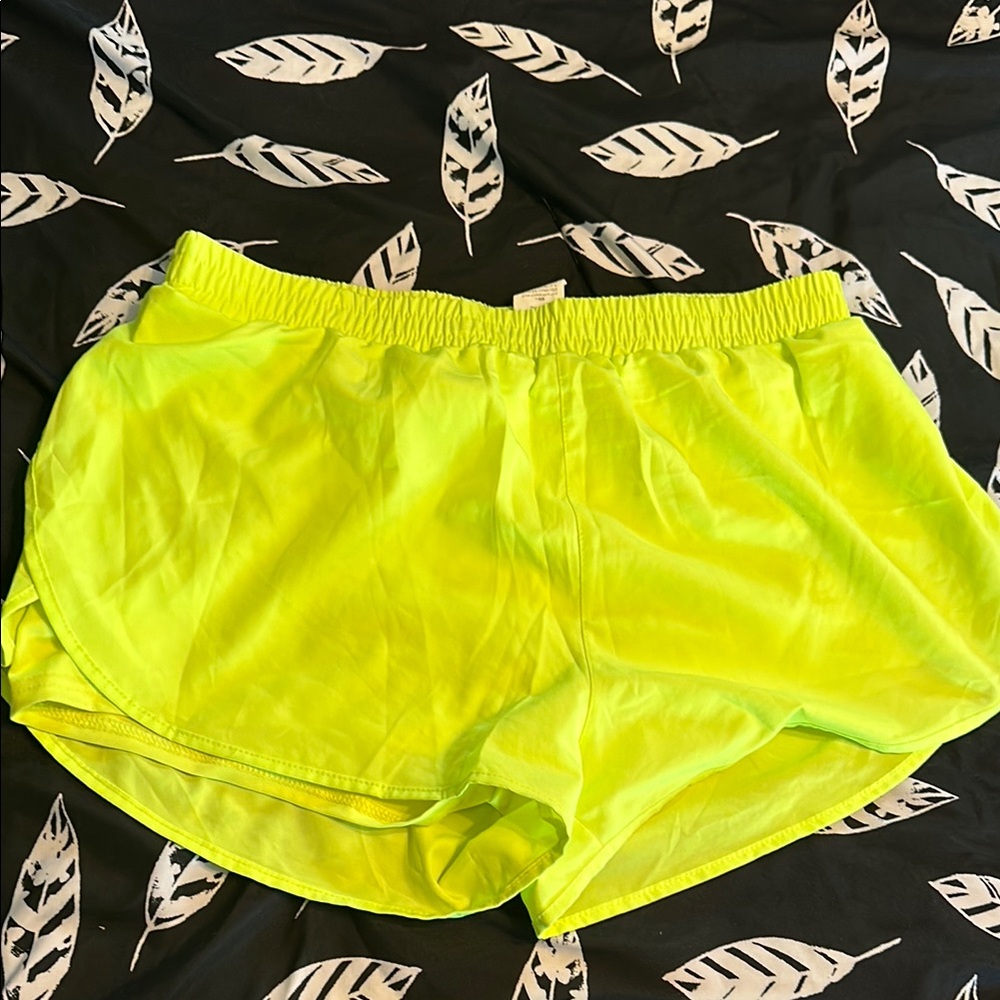 SHEIN Yellow Athletic Shorts Lightweight Performance